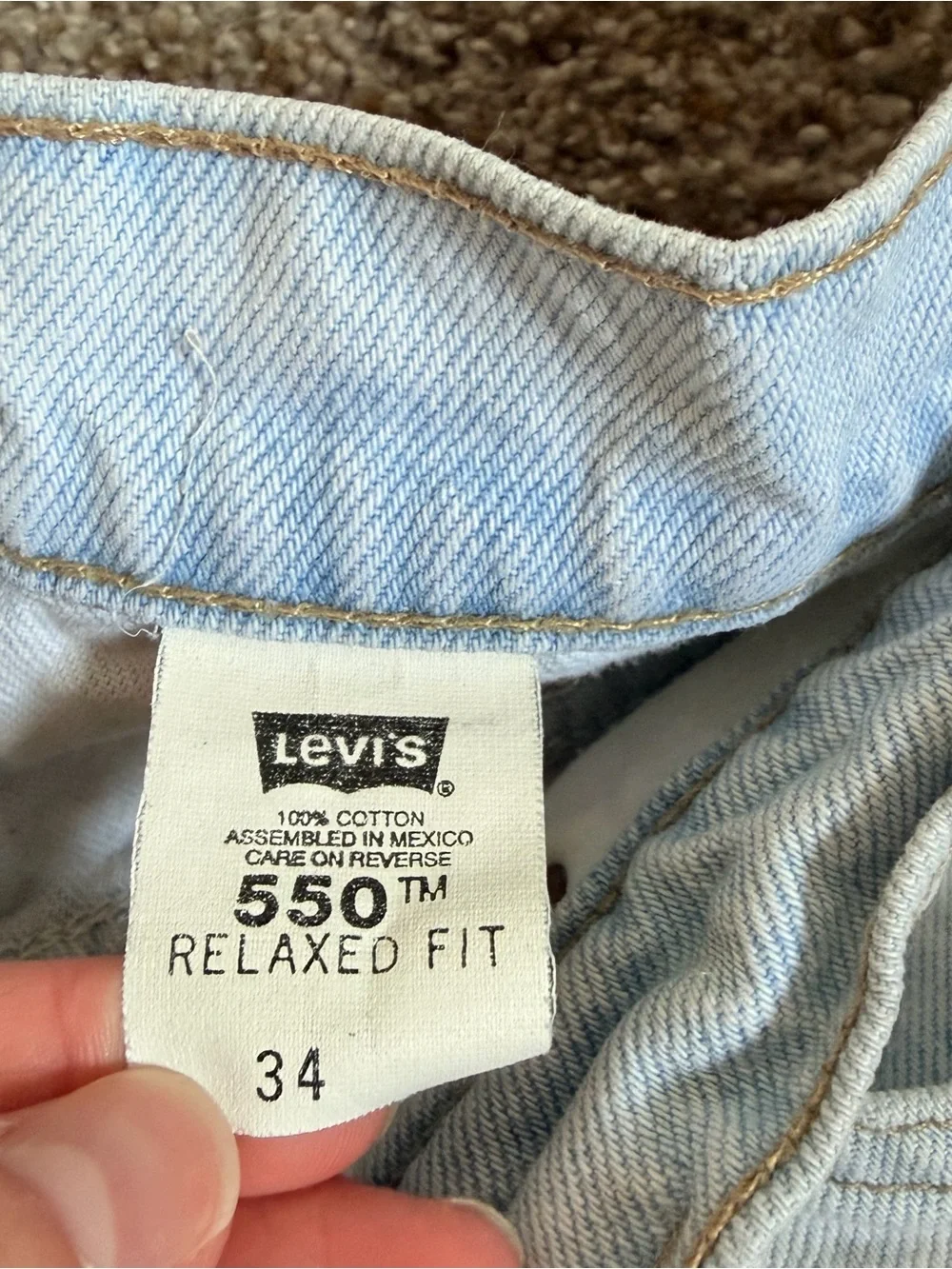 Vintage Levi’s 550 orange tab Light Blue Denim Shorts